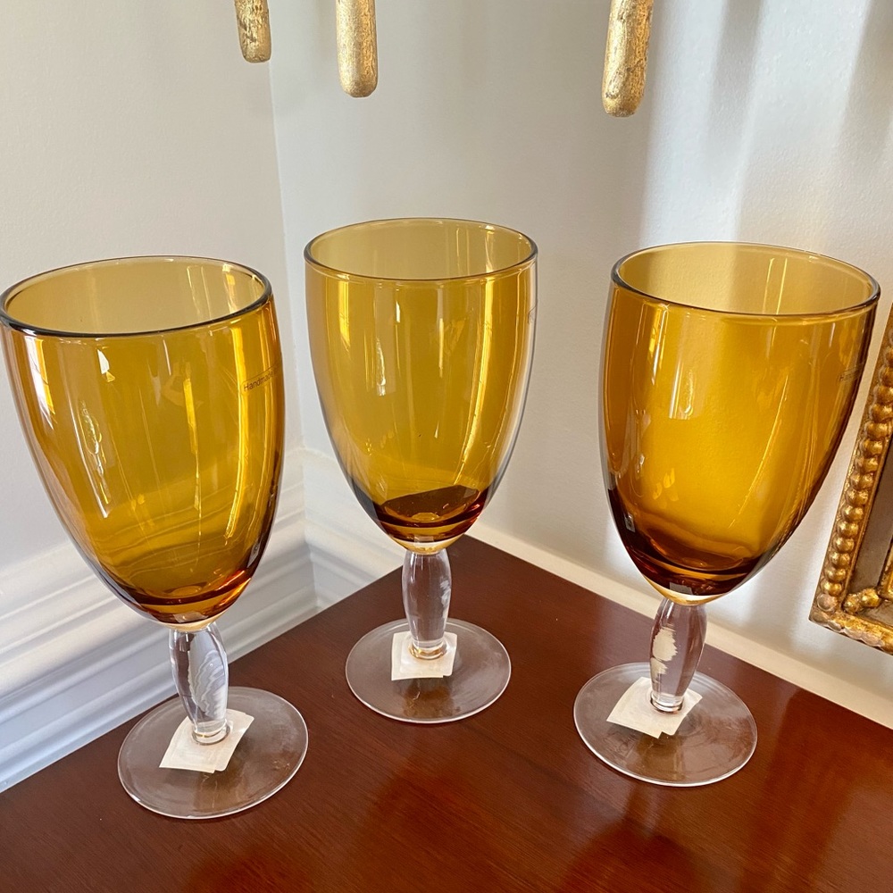 Set of 3 Noritake Amber Iced Tea